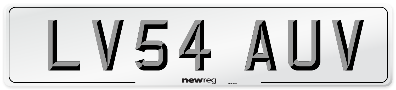 LV54 AUV Number Plate from New Reg